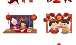 新年漫画图片,欢乐迎新岁，趣味满人间